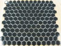 Zwart  grote mat zeskant 2.6 cm